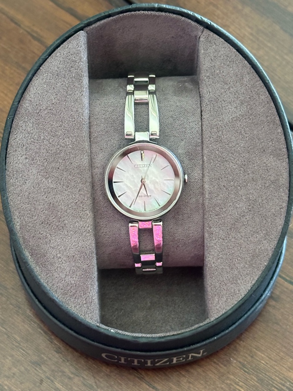 Citizen Women's Eco-Drive Silver Bracelet Watch with Mother-of-Pearl Dial